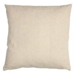 Coussin en coton et lin naturel et jaune pale 45x45cm - A la ferme