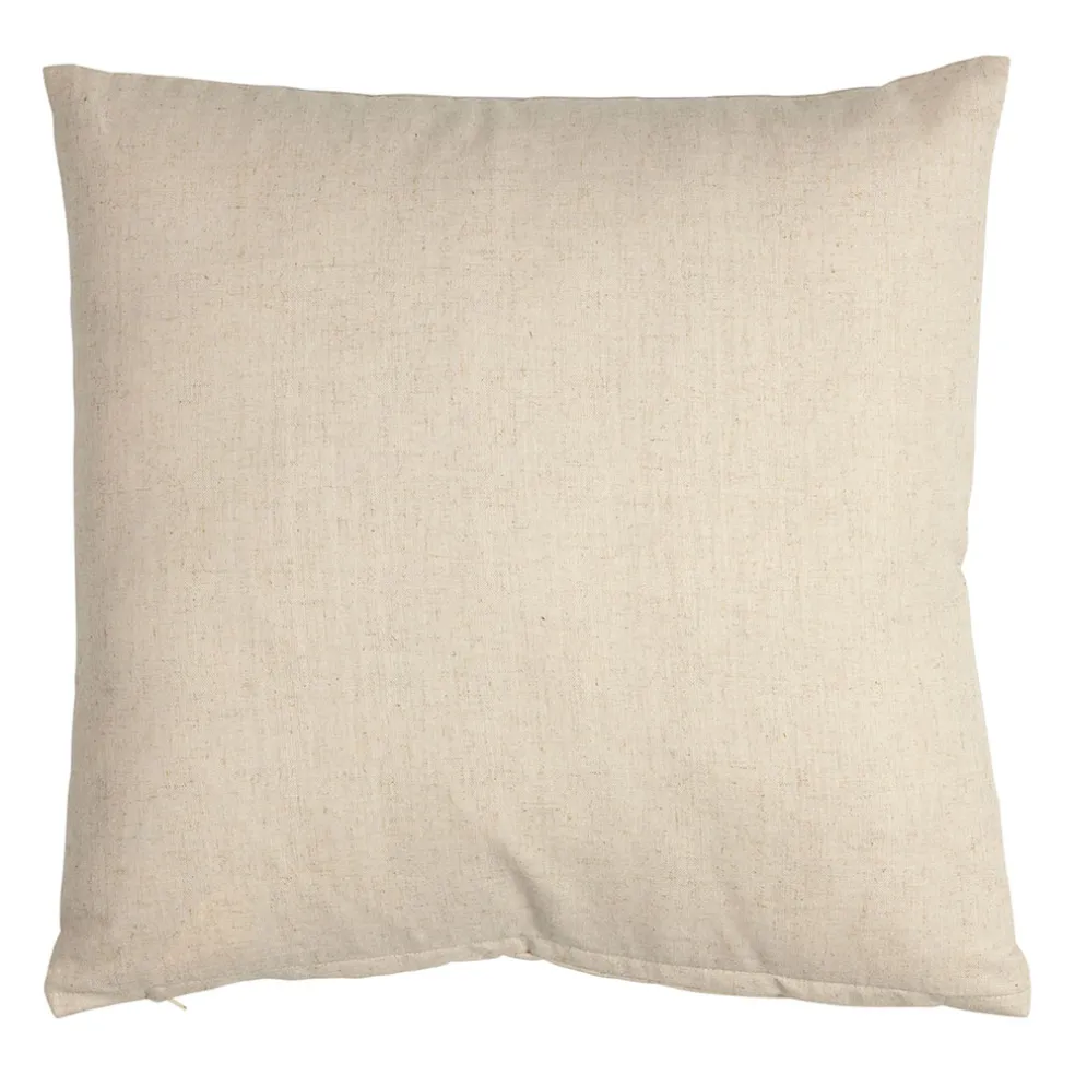Coussin en coton naturel et brun 45x45cm - A la ferme