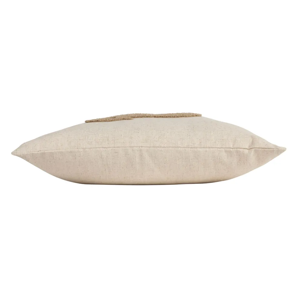 Coussin en coton naturel et brun 45x45cm - A la ferme