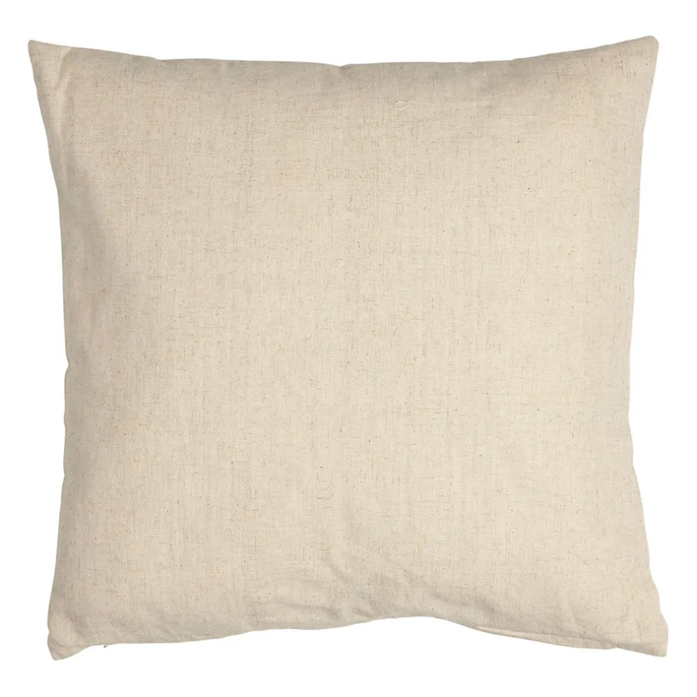 Coussin en coton naturel et brun 45x45cm - A la ferme