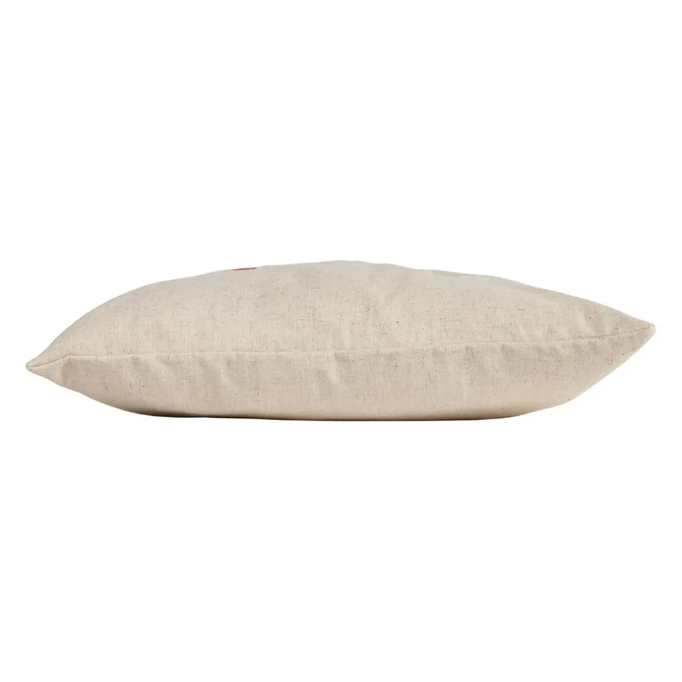 Coussin en coton naturel et brun 45x45cm - A la ferme