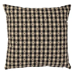 Coussin en coton vichy noir 45x45cm - Campagne