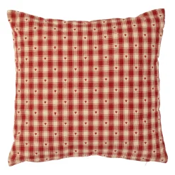 Coussin en coton vichy rouge 45x45cm - Campagne