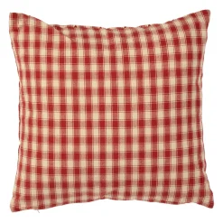 Coussin en coton vichy rouge 45x45cm - Campagne