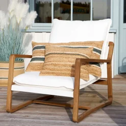 Coussin en jute sauge 80x38cm - Sumatra