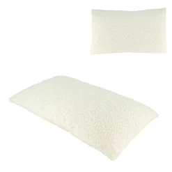 Coussin en tissu bouclette blanc cassé 50x30cm