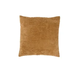 Coussin en tissu cotelet brun 45x45cm