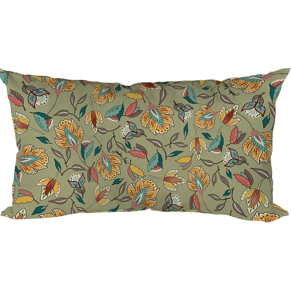 Coussin extérieur en coton vert 50x30cm - Kerala