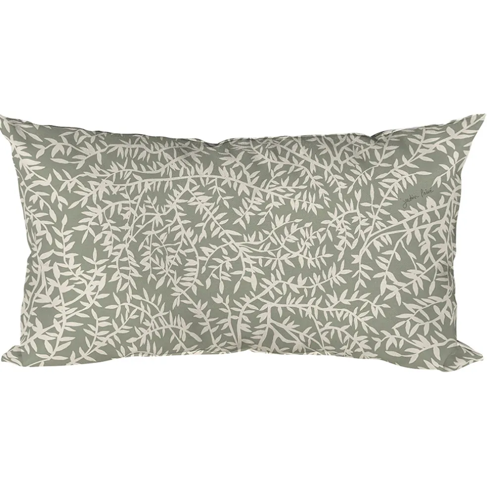Coussin extérieur en coton vert 50x30cm - Cueillette
