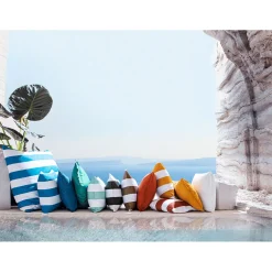 Coussin extérieur rayé kaki 40x60cm - Riviera