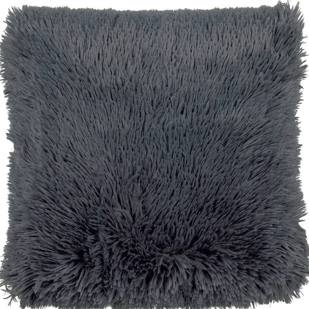 Coussin fluffy 45x45cm gris foncé