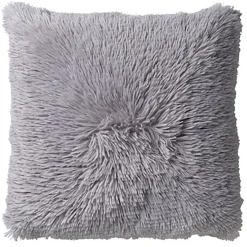 Coussin fluffy 60x60cm micro chip gris clair