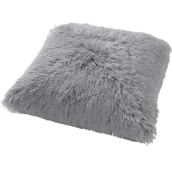 Coussin fluffy 60x60cm micro chip gris clair