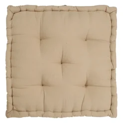 Coussin matelas chambray beige en coton