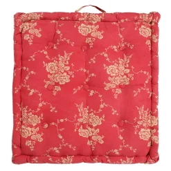 Coussin matelas margot rouge en coton