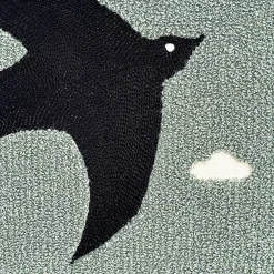 Coussin oiseau en coton bleu canard 40x40cm - Influence