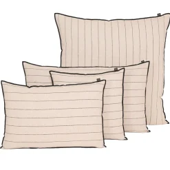 Coussin rayé en lin et coton naturel 45x45cm- Calvi II