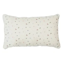 Coussin rectangle p'tite fleur naturel 50x30cm en coton