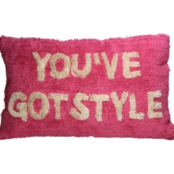 Coussin you've got style en coton rose 40x60cm