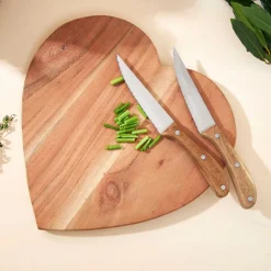 Couteau steak en inox et bois naturel - Ablis