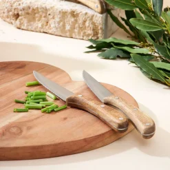 Couteau steak en inox et bois naturel - Ablis