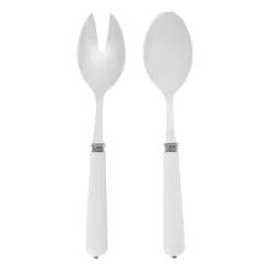 Couverts à saladeen inox blanc - lucie