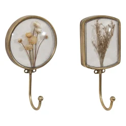 Crochet en fer (x2) fleurs séchées