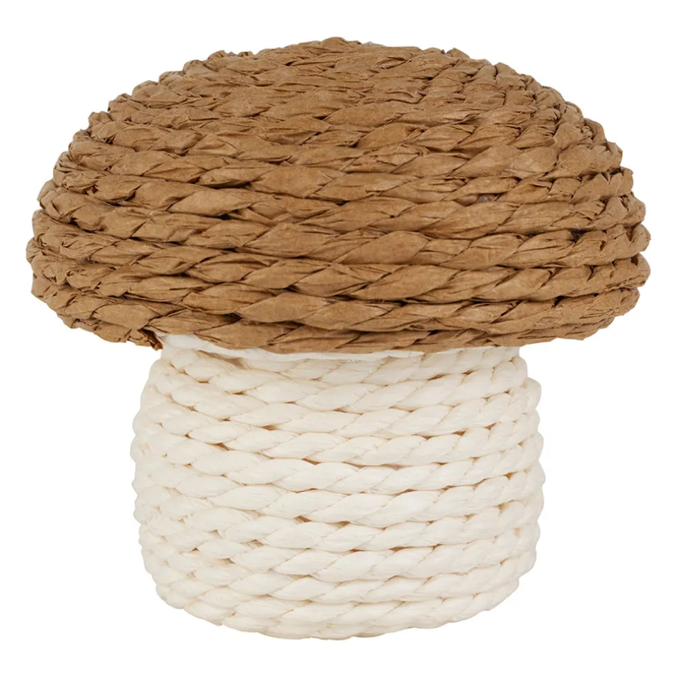 Déco champignon en corde brun et blanc - P'tit légume