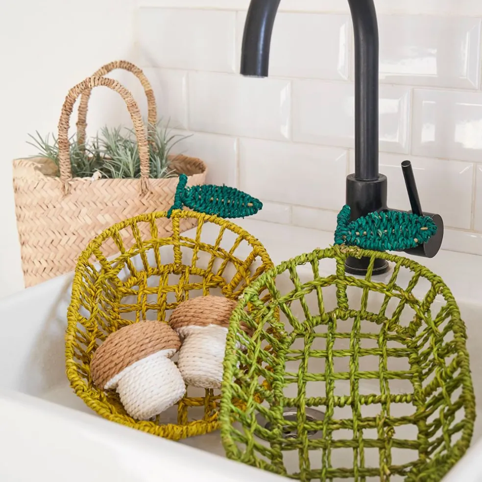 Déco champignon en corde brun et blanc - P'tit légume