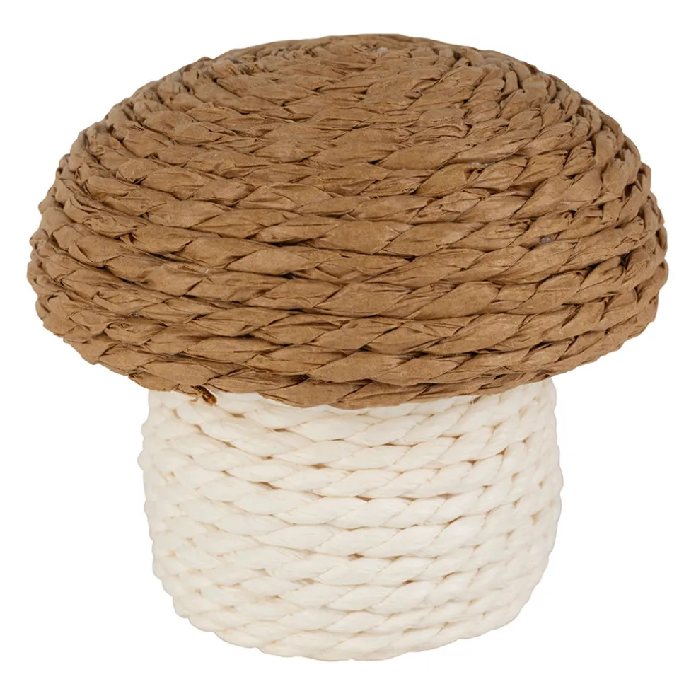 Déco champignon en corde brun et blanc - P'tit légume