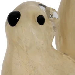 Déco écureil en verre beige h11cm