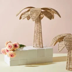 Déco grand palmier en corde et fer naturel h45cm - Palma