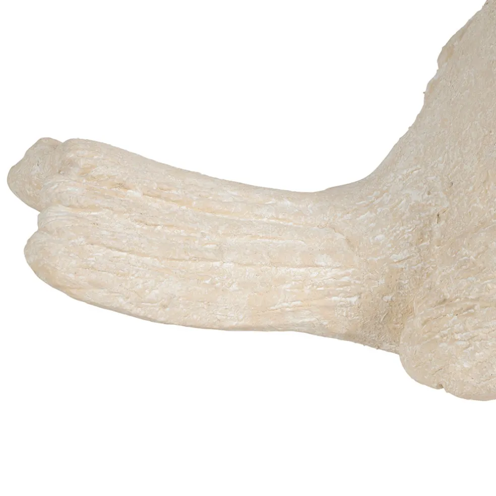 Déco moineau en fibre écru