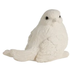 Déco moineau en fibre écru