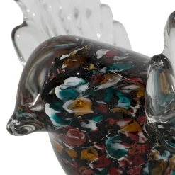 Déco moineau en verre multicolore - Serin