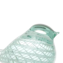 Déco moineau serin vert d'eau en verre