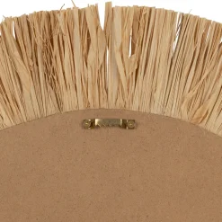 Déco murale œil en jonc de mer et coquillage naturel - Cauri