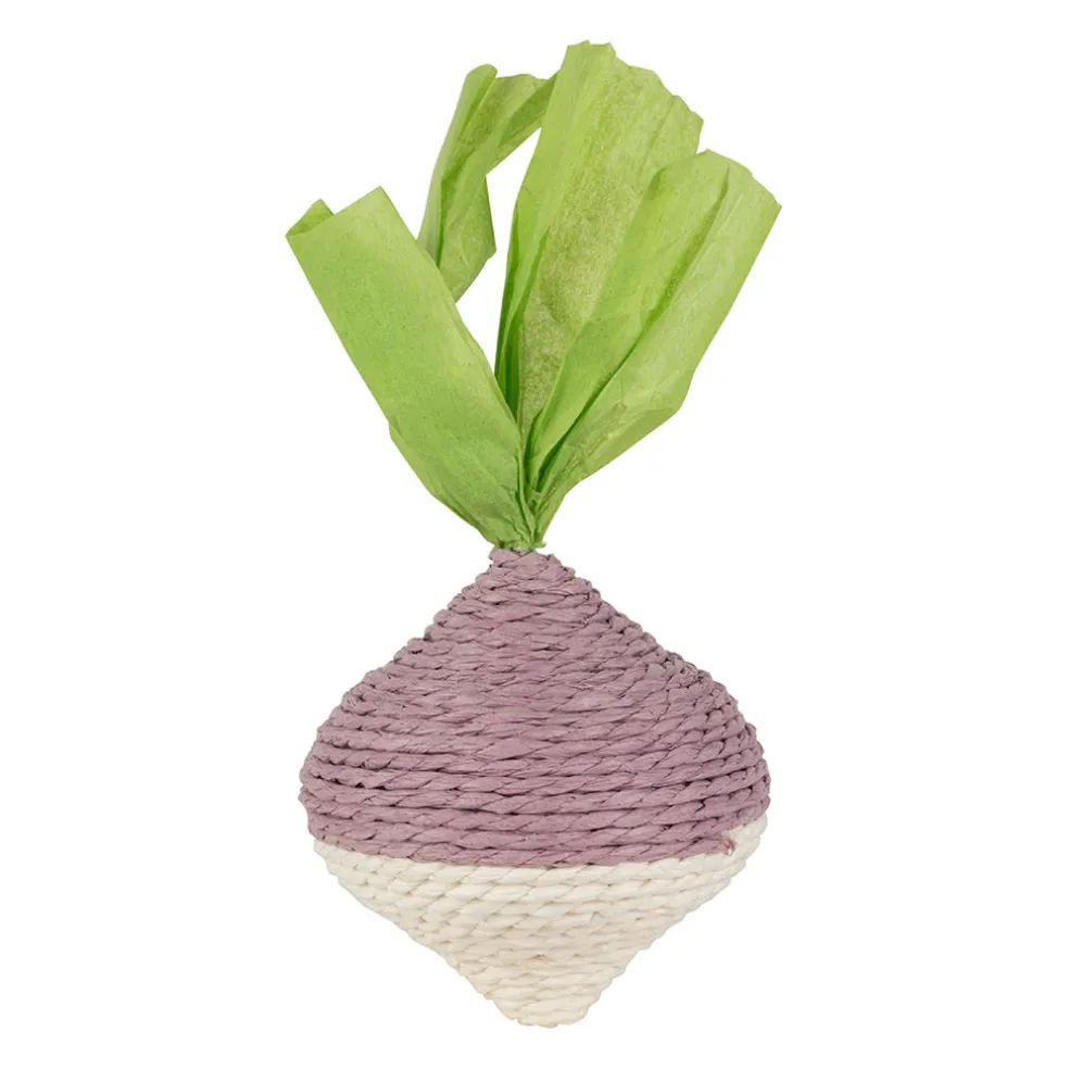 Déco navet en corde mauve et vert - P'tit légume