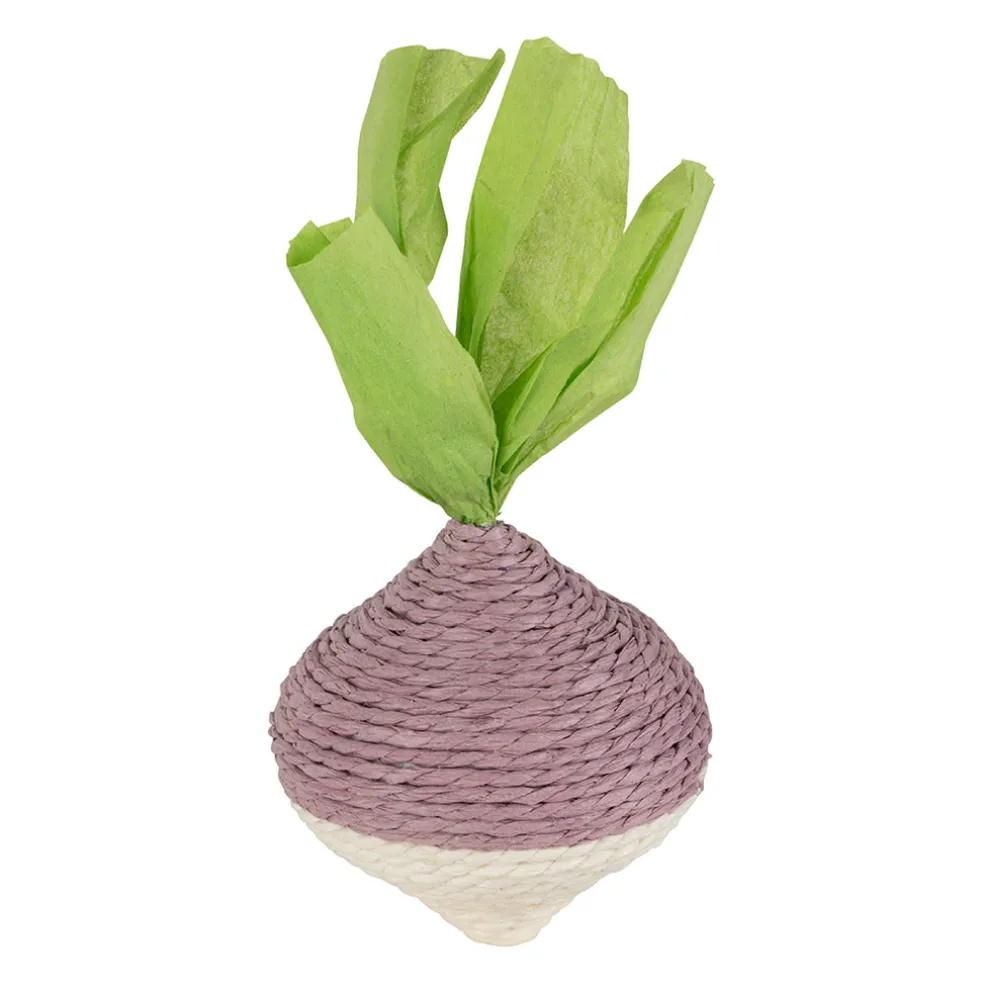 Déco navet en corde mauve et vert - P'tit légume