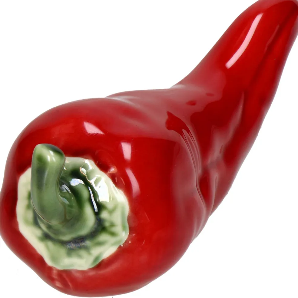 Déco piment en pocelaine rouge