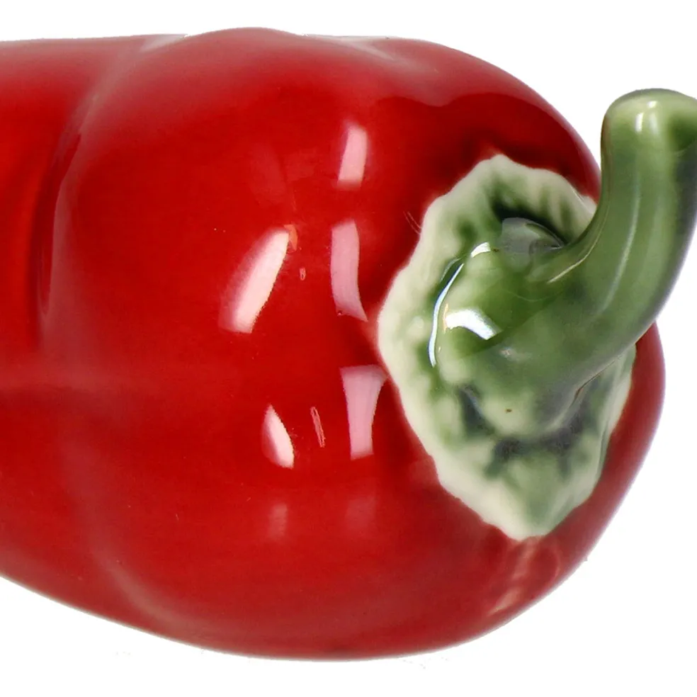 Déco piment en pocelaine rouge