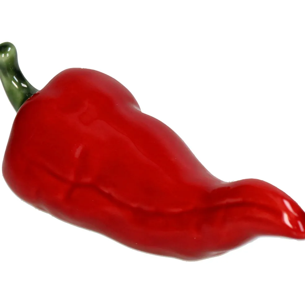 Déco piment en pocelaine rouge