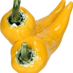 Déco piment en porcelaine jaune