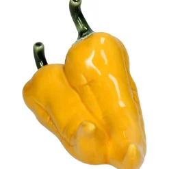 Déco piment en porcelaine jaune