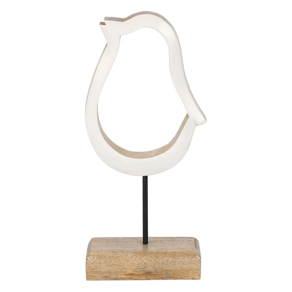 Déco poussin en manguier et fer naturel et blanc - Floréal