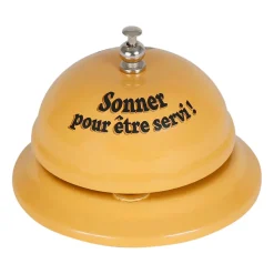 Déco sonnette de table "a table" moutarde