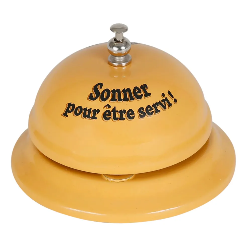 Déco sonnette de table "a table" moutarde