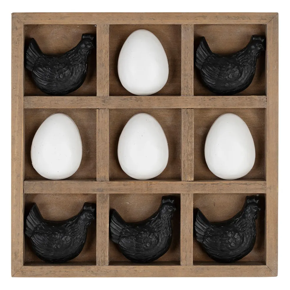 Déco tic tac toe poule et œuf noir et blanc - Campagne