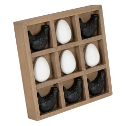 Déco tic tac toe poule et œuf noir et blanc - Campagne