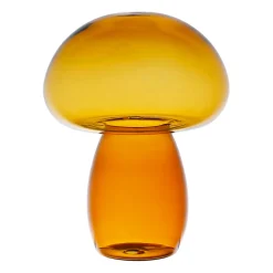 Décoration champignon en verre ambre H15,5cm - Dilacia